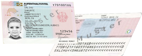 Musterabbildung des elektronischen Aufenthaltstitels Musterabbildung des elektronischen Aufenthaltstitels