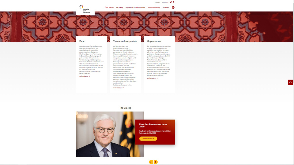 Screenshot einer Internetseite (Quelle: BAMF) Screenshot einer Internetseite