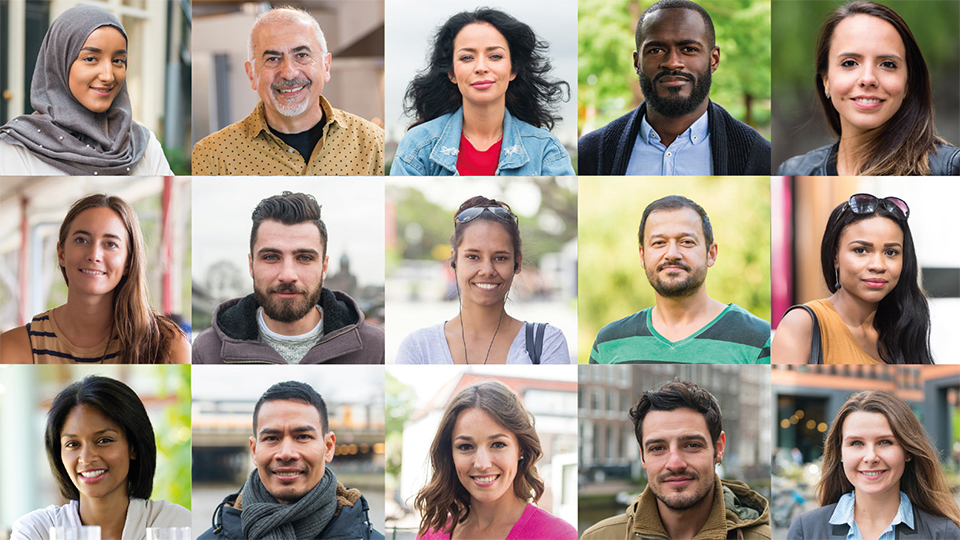 Diverse Porträtbilder von Frauen und Männern (Quelle: © iStock | funky-data) Diverse Porträtbilder von Frauen und Männern