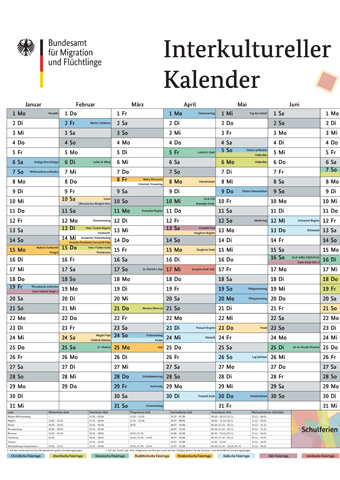 Grafik des Interkulturellen Kalenders 2024