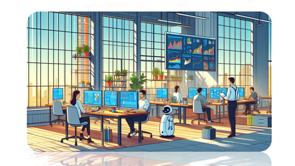 Symbolhafte Darstellung moderner IT-Arbeitsplätze (Quelle: © Computacenter 2025) Symbolhafte Darstellung moderner IT-Arbeitsplätze