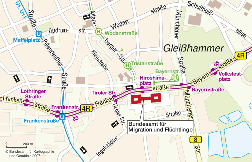 Lageplan der Zentrale des Bundesamtes (Quelle: BAMF) Lageplan der Zentrale des Bundesamtes