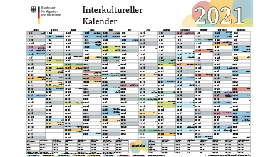 Bamf Bundesamt Fur Migration Und Fluchtlinge Infothek Interkultureller Kalender 2021 Din A1