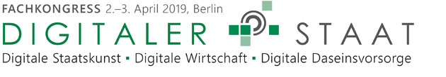Bildwortmarke der Veranstaltung (Quelle: © Digitaler Staat 2019) Bildwortmarke der Veranstaltung (Bild hat eine Langbeschreibung)