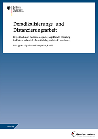 Cover des Begleitbuchs "Deradikalisierungs- und Distanzierungsarbeit"