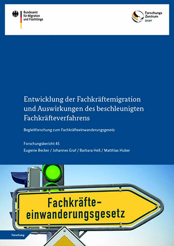 Cover Forschungsbericht 45: Entwicklung der Fachkräftemigration und Auswirkungen des beschleunigten Fachkräfteverfahrens