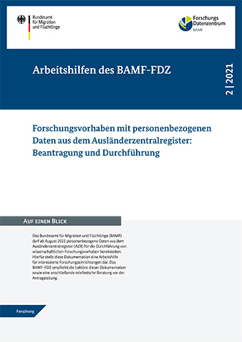 Cover der Arbeitshilfe: Forschungsvorhaben mit personenbezogenen Daten aus dem AZR