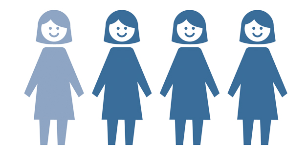 Vier Frauengrafiken stehen nebeneinander (Quelle: BAMF) Vier Frauengrafiken stehen nebeneinander