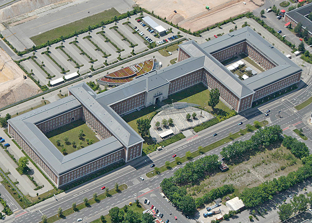 Aerial view of a building