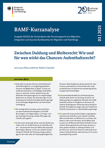 Cover BAMF's Brief Analysis 03|2025 (Source: © BAMF) Cover BAMF's Brief Analysis 03|2025